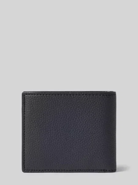 Portfel z naturalnej skóry bydlęcej model BILLFOLD' Lacoste czarny