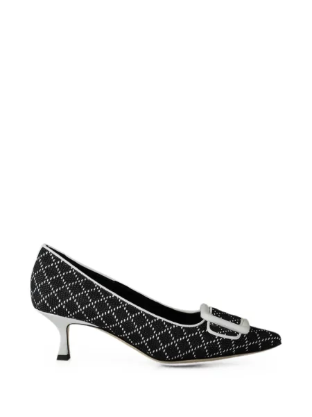 Pantofi cu toc Manolo Blahnik cu cataramă negru