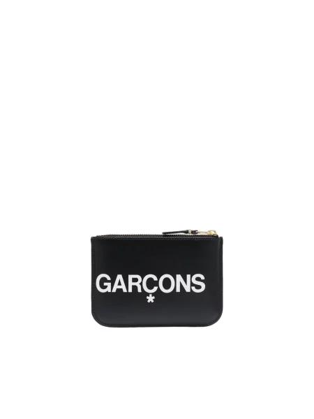 Portfel Comme Des Garcons skórzany z logo czarny