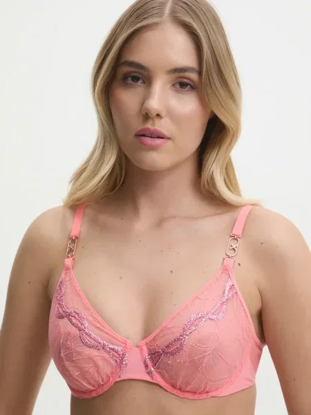 Сутиен Chantelle X от дантела с десен оранжево