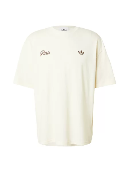 ADIDAS ORIGINALS Tricou Paris ciocolatiu alb