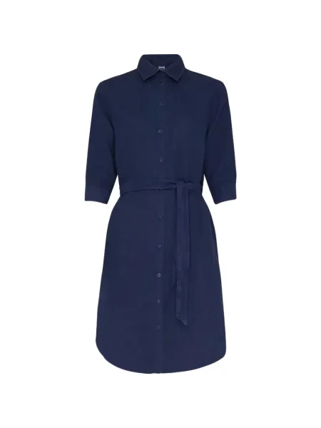 Rochie tip cămașă Vilebrequin de in albastru