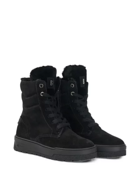 Botine Bogner cu șireturi din piele de căprioară negru