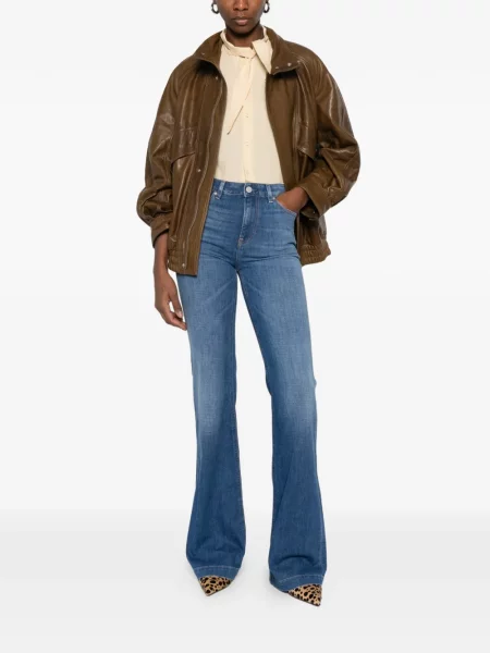 Разклешени дънки Ag Jeans с висока талия синьо
