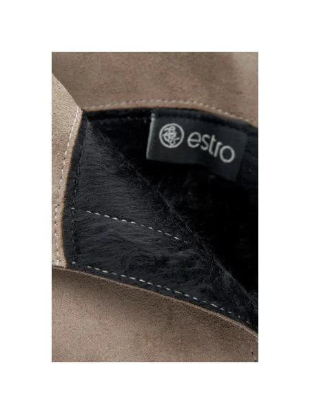 Велюровые ботильоны Estro бежевые