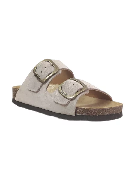 Scholl Șlapi NOELLE | piele întoarsă bej