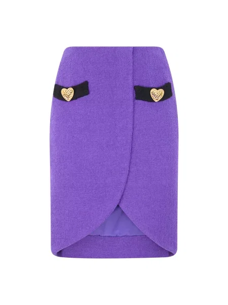 Spódnica Moschino wełniana fioletowa