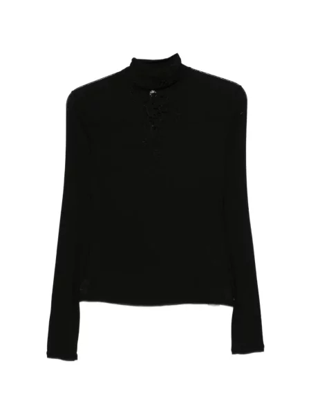 Pulover Ermanno Scervino cu aplicații din dantelă negru