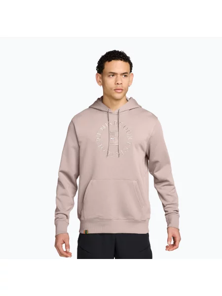 Hanorac cu glugă Nike tenis din material terry roșu