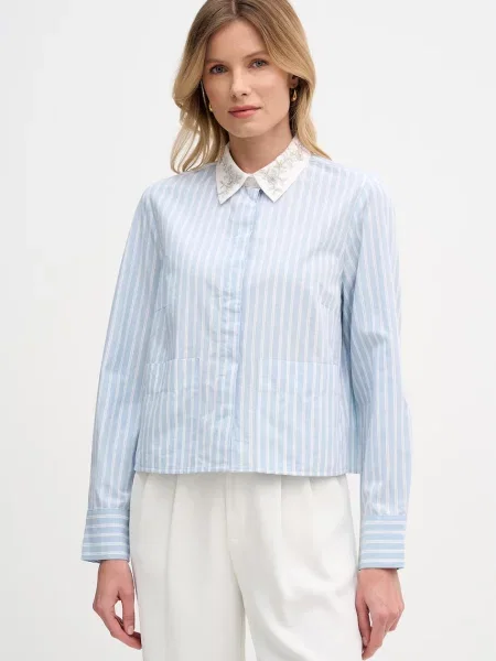 OUI płaszcz wełniany niebieski