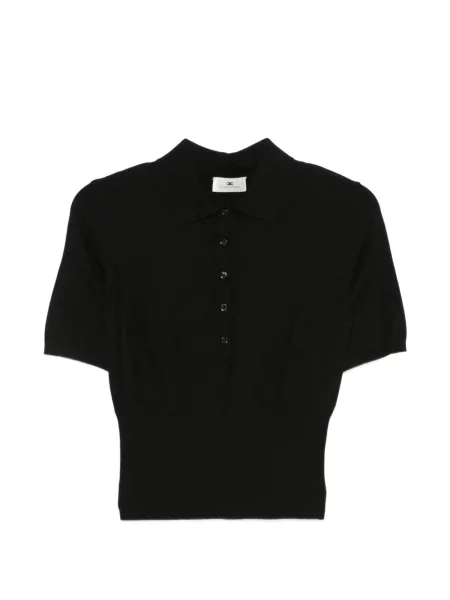 Scurt tricou polo Elisabetta Franchi tricotate negru