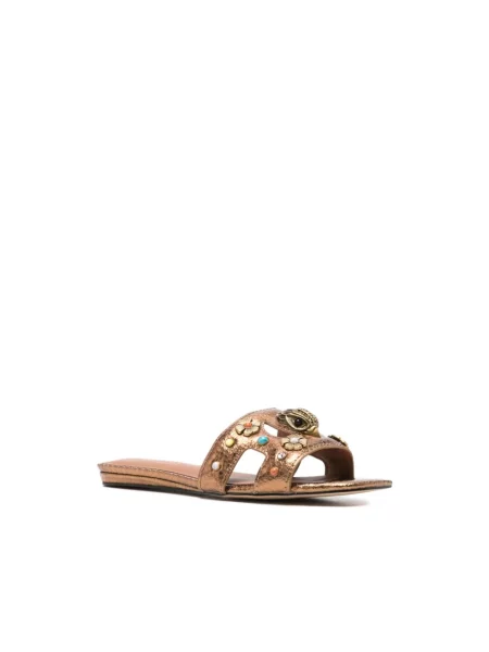 Klapki Kurt Geiger skórzane brązowe