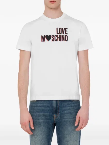 Tricou Love Moschino cu imagine alb