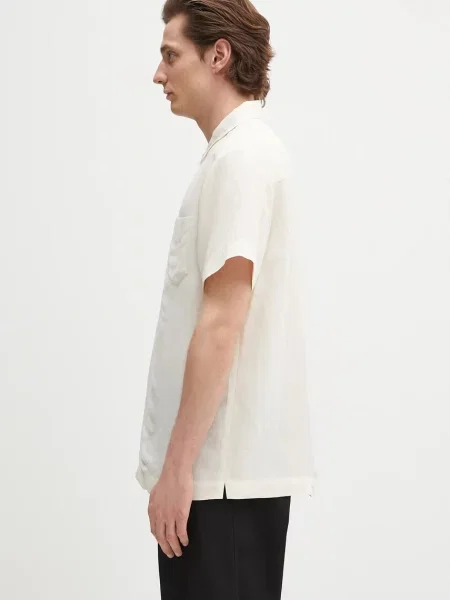 A.P.C. cămașă din amestec de in chemisette roy bărbați relaxed bej