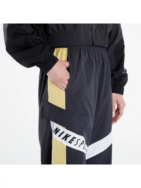 Dámske nohavice Nike Sportswear Woven High-Waisted dark smoke grey/saturn gold/white biela