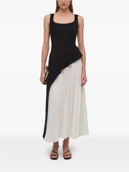Rochie midi Simkhai plisată până la genunchi de costum alb