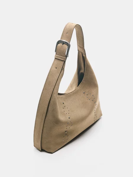 Pull&Bear Kabelka na rameno brokátová / strieborná