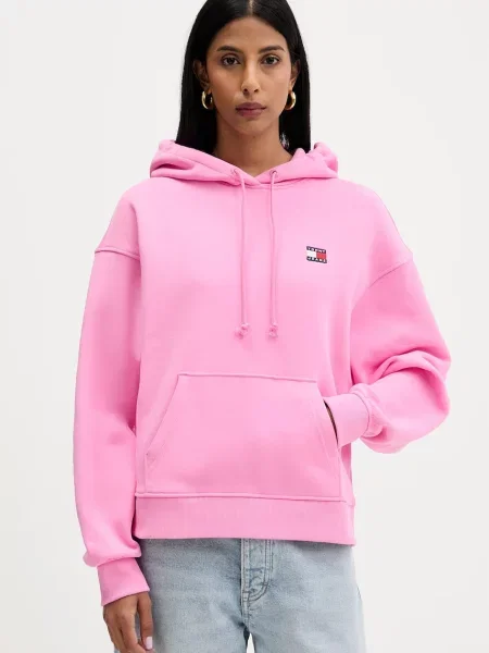 Tommy Jeans Bluza Badge jasny Boxy Fit różowy