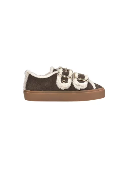 Sneakersy Inuikii na rzep zamszowe brązowe