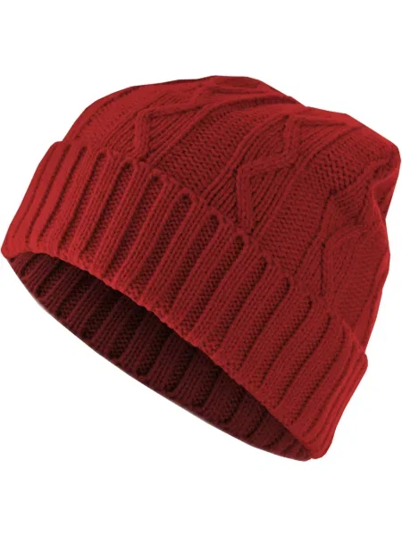Čepice Beanie Cable Flap červená