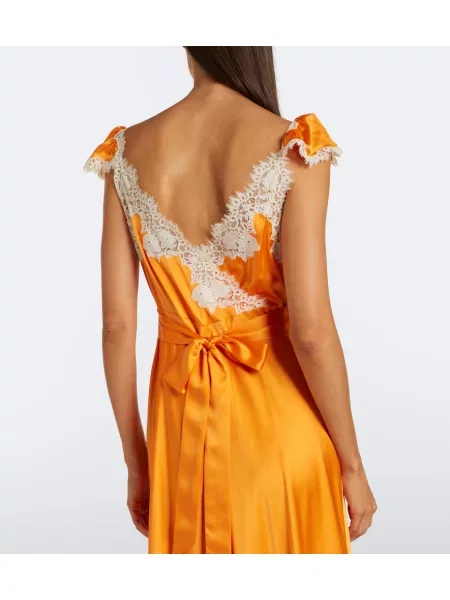 Rochie maxi Dôen din satin portocaliu