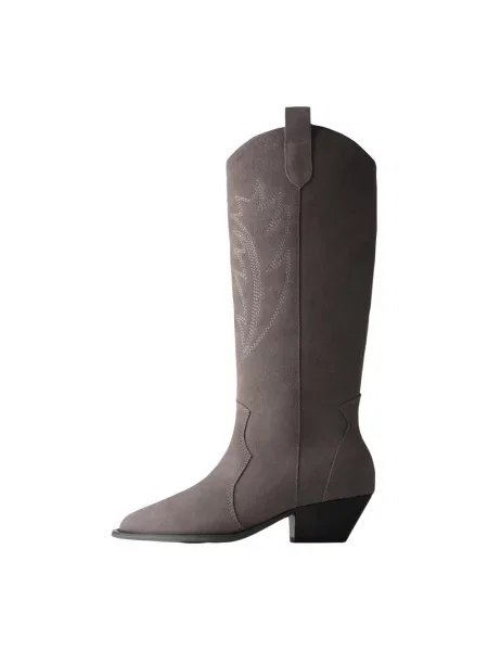 Botki L37 skórzane szare