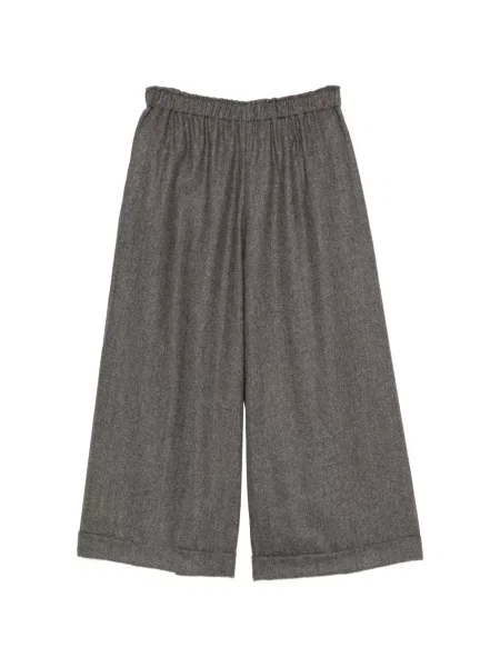 Pantaloni palazzo Daniela Gregis cu model herringbone maro