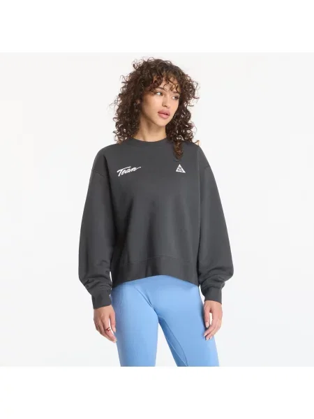 Hanorac crewneck Nike din fleece cu decolteu rotund alb