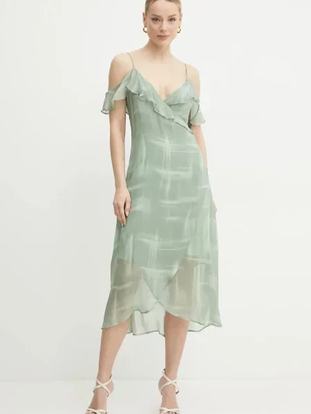 Armani Exchange rochie midi mulata verde