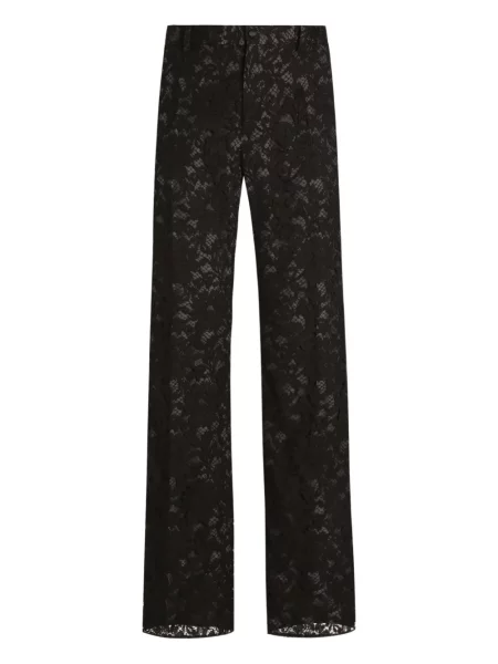 Krajkové kalhoty Dolce & Gabbana černé