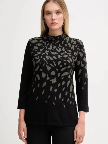 Joseph Ribkoff pulover de mătase cu turtleneck negru