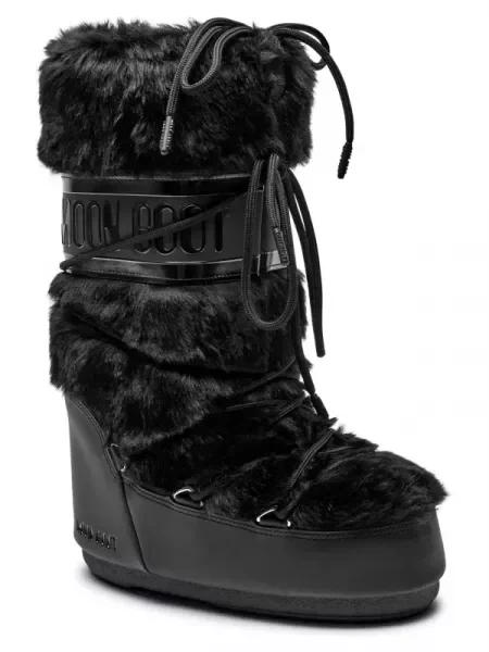 Moon Boot Szigetelt hótaposó ICON FAUX FUR fekete