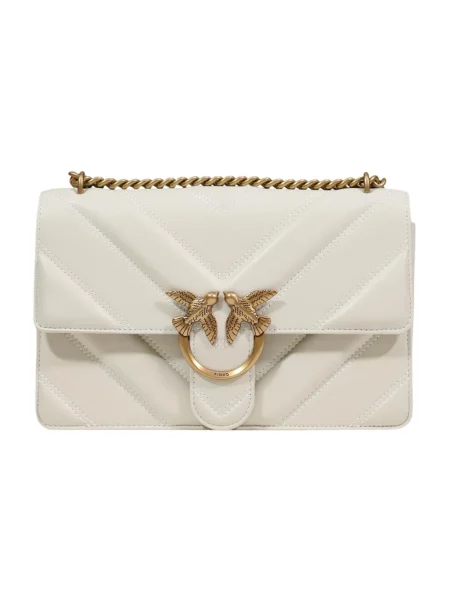 Torebka skórzana Pinko klasyczna beżowa