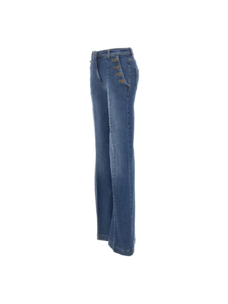Jeansy dzwony Elisabetta Franchi niebieskie
