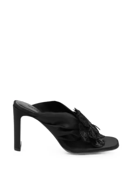 Sandale Rotate Birger Christensen din satin cu model floral negru
