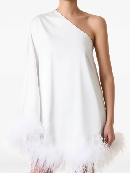 Rochie mini Matters Store cu un umăr gol de costum alb
