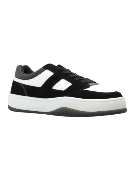 Długie sneakersy Diesel skórzane czarne