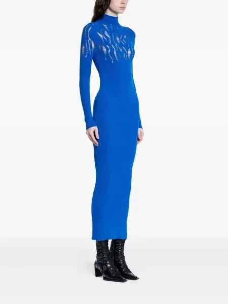 Maksi golf sukienka maxi Ssheena garniturowa niebieska