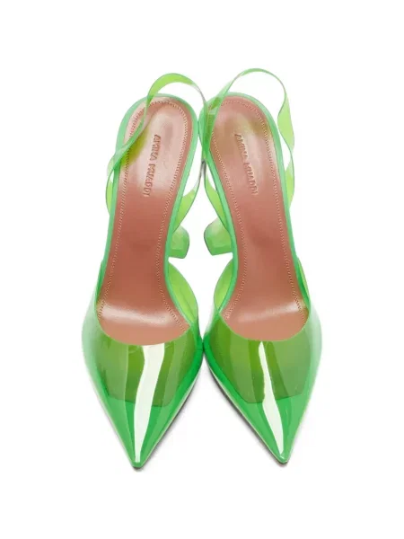 Pantofi cu toc Amina Muaddi slingback verde