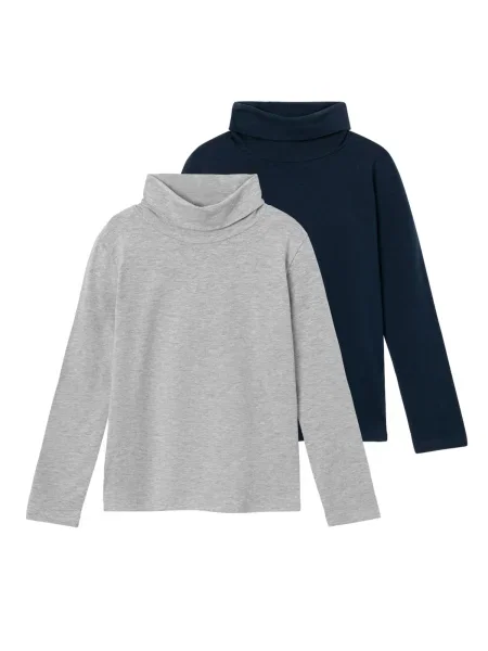NAME IT Tricou Viggo bleumarin / amestecat gri