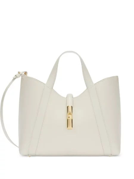 Geantă shopper Furla din piele alb