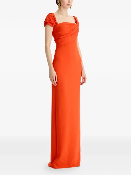 Rochie Oscar De La Renta drapată portocaliu