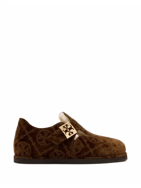 Pantofi cu toc Tory Burch din piele de oaie maro