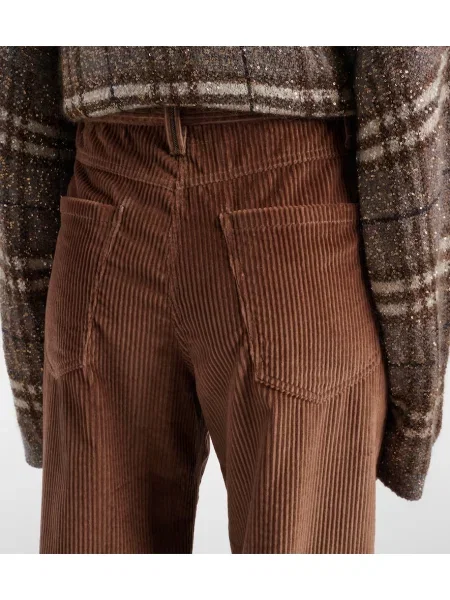 Pantaloni Brunello Cucinelli de catifea cord maro
