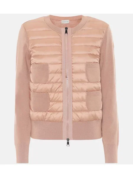 Geacă cu puf Moncler de lână roz