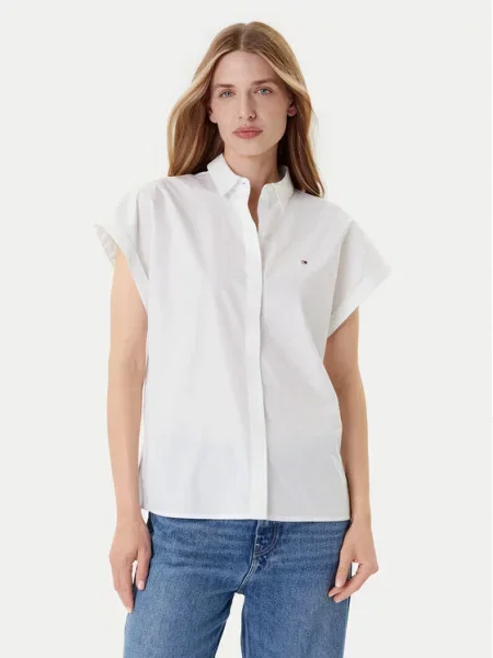 Tommy Hilfiger Bluzka Kobiety jednolity 34 biały
