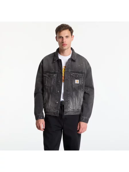 Bunda Carhartt WIP Helston Jacket UNISEX Black Destroy Wash Splatter XXL černá