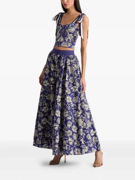 Gėlėtas raštuotas palaidinė be rankovių Alice + Olivia mėlyna