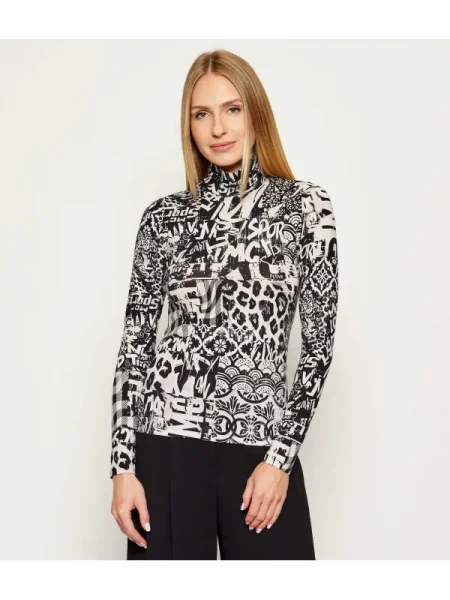 Bluză Marc Cain cu guler înalt negru