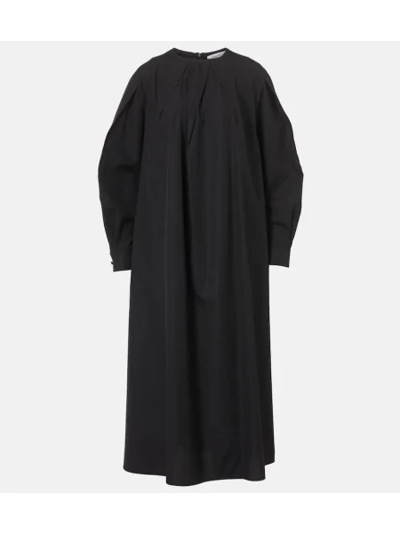 Midi obleka Max Mara poplin črna